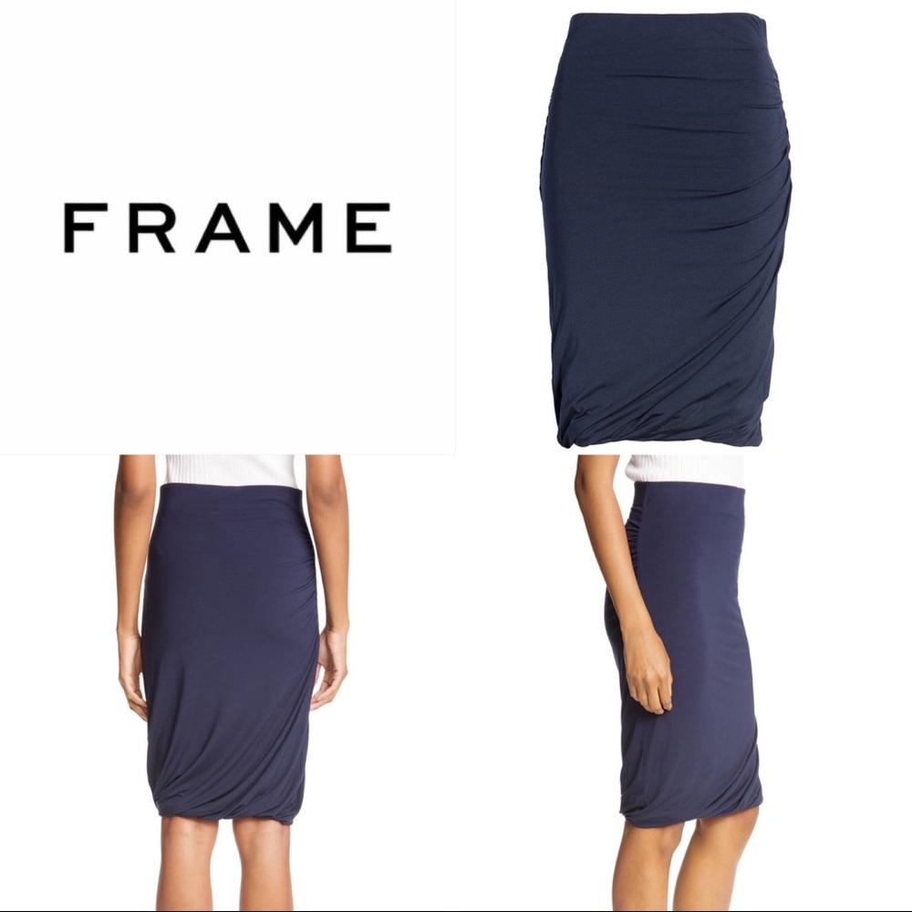 NWT✨FRAME Double Ruched Skirt - Picture 1 of 13